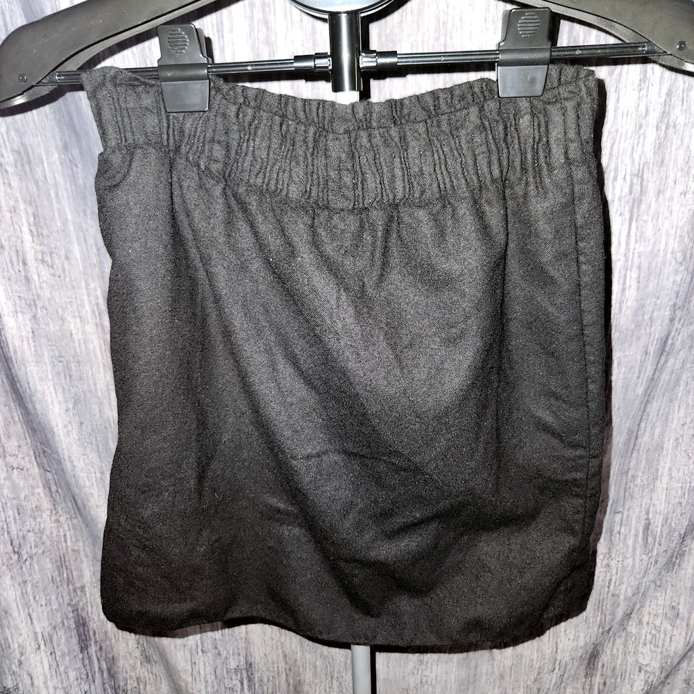 J.Crew Black Wool Blend Mini Skirt Elastic Waist Career Casual Women